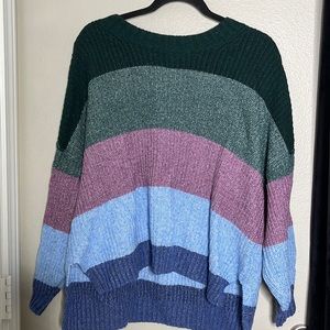 American Eagle Oversized Horizontal Striped Cozy Sweater | Size M
